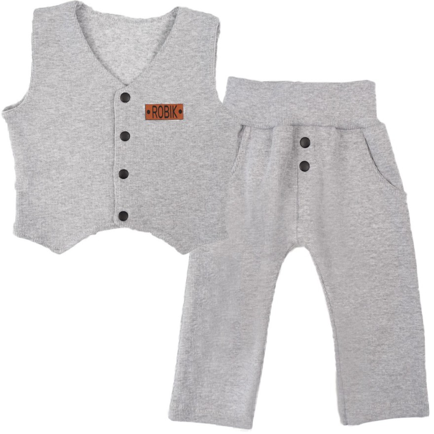 Komplet 2cz szary kamizelka + spodnie Gentleman