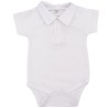 Białe BODY POLO z kołnierzykiem koszula krótki rękaw CHRZEST
