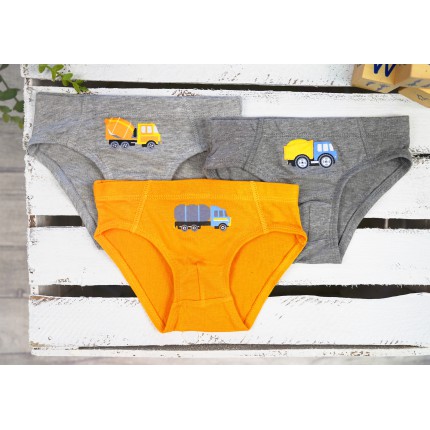 3pak SLIPY slipki chłopięce bawełniane ciężarówki