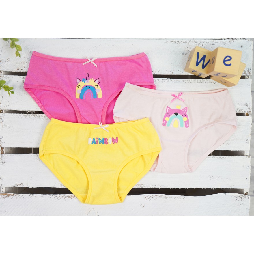 3pak FIGI majtki dziewczęce bawełniane RAINBOW