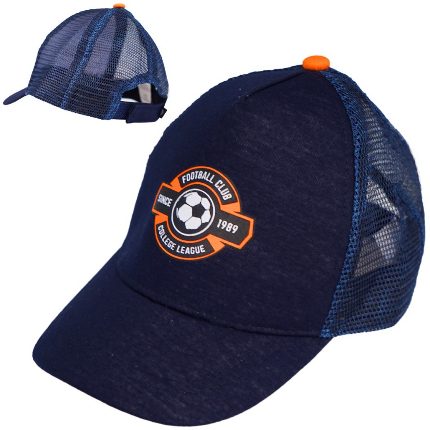 Granatowa CZAPKA Z DASZKIEM chłopięca bejsbolówka z piłką