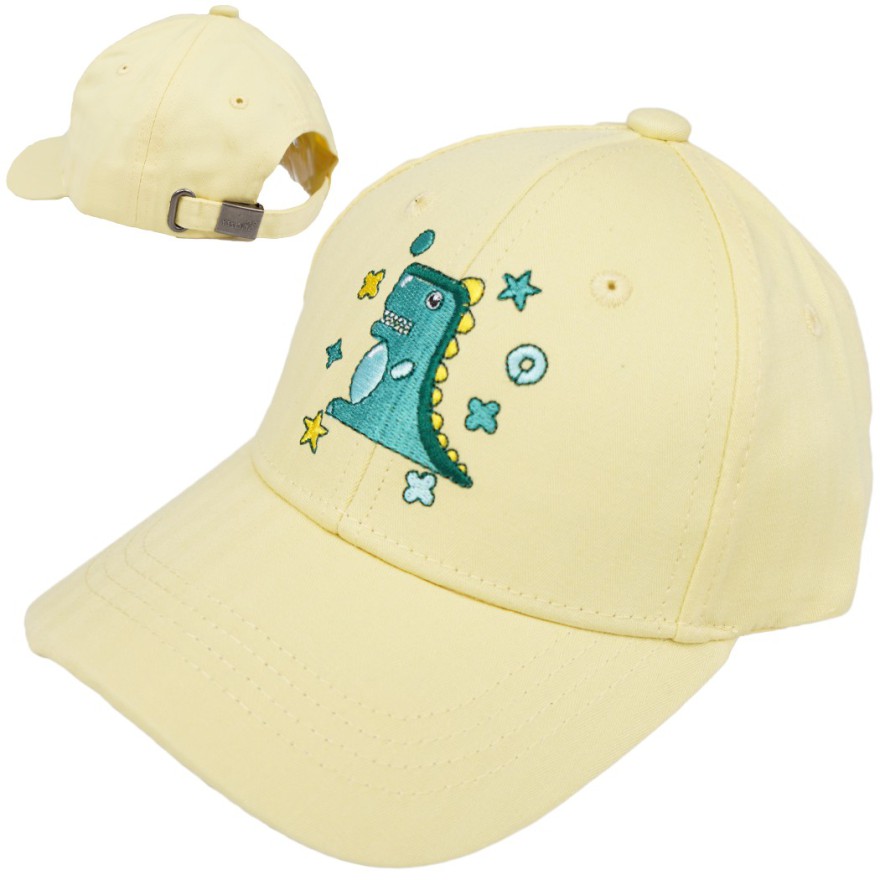 CZAPKA Z DASZKIEM żółta DINO bejsbolówka
