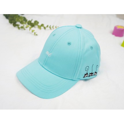 CZAPKA Z DASZKIEM dziewczęca miętowa ME koty bejsbolówka