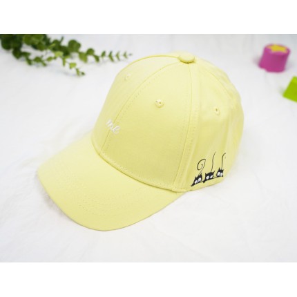CZAPKA Z DASZKIEM dziewczęca żółta ME koty bejsbolówka