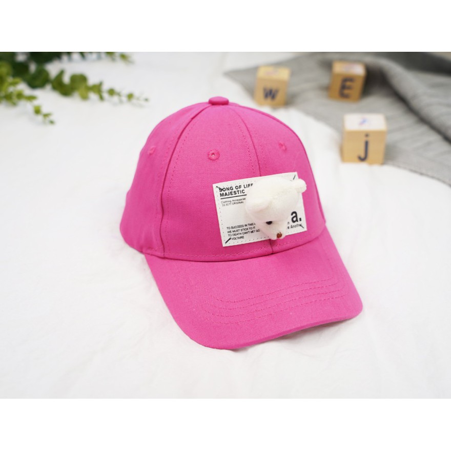 CZAPKA Z DASZKIEM amarantowa BEAR bejsbolówka