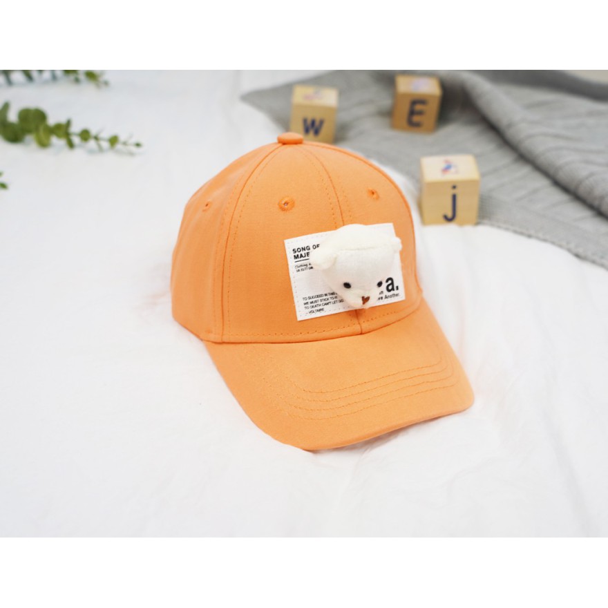 CZAPKA Z DASZKIEM pomarańczowa BEAR bejsbolówka