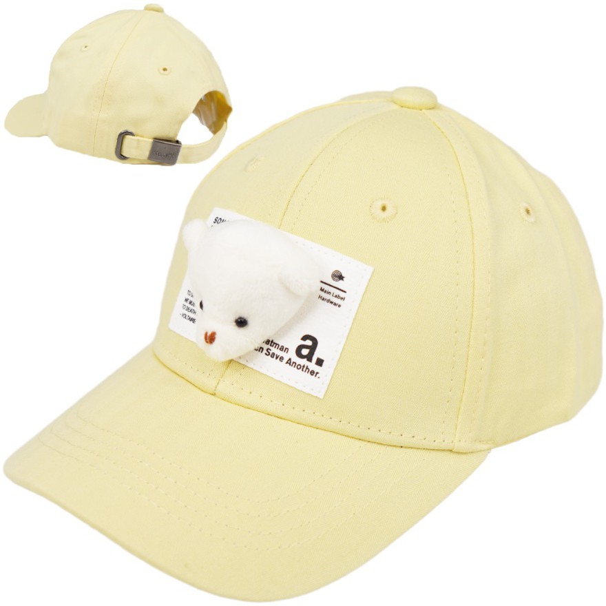 CZAPKA Z DASZKIEM żółta BEAR bejsbolówka