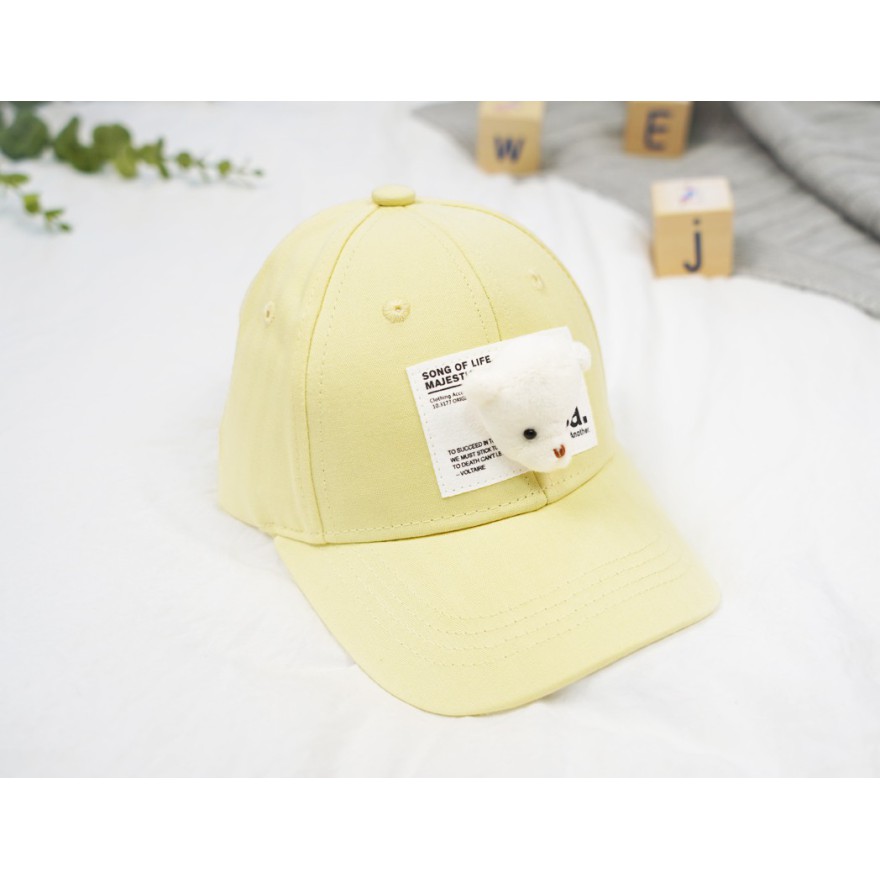 CZAPKA Z DASZKIEM żółta BEAR bejsbolówka