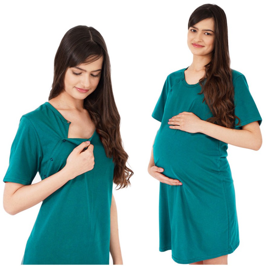 3pak KOSZULA NOCNA ciążowa do karmienia napy but.róż.bord.