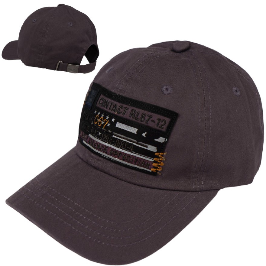 CZAPKA Z DASZKIEM chłopięca grafitowa CONTACT bejsbolówka