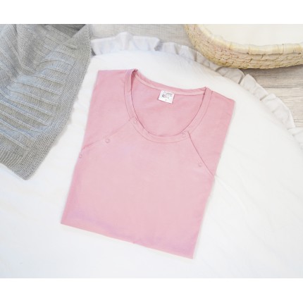 Jasny róż KOSZULA NOCNA ciążowa do karmienia napy