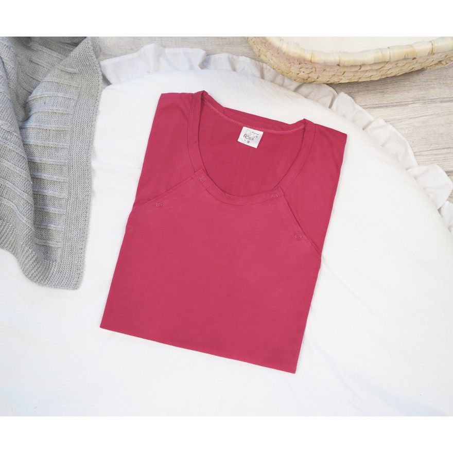 Bordowa KOSZULA NOCNA ciążowa do karmienia napy