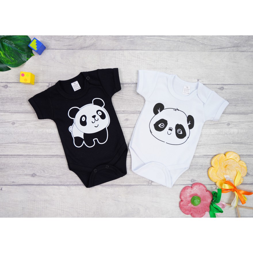 2pak BODY panda krótki rękaw białe i czarne