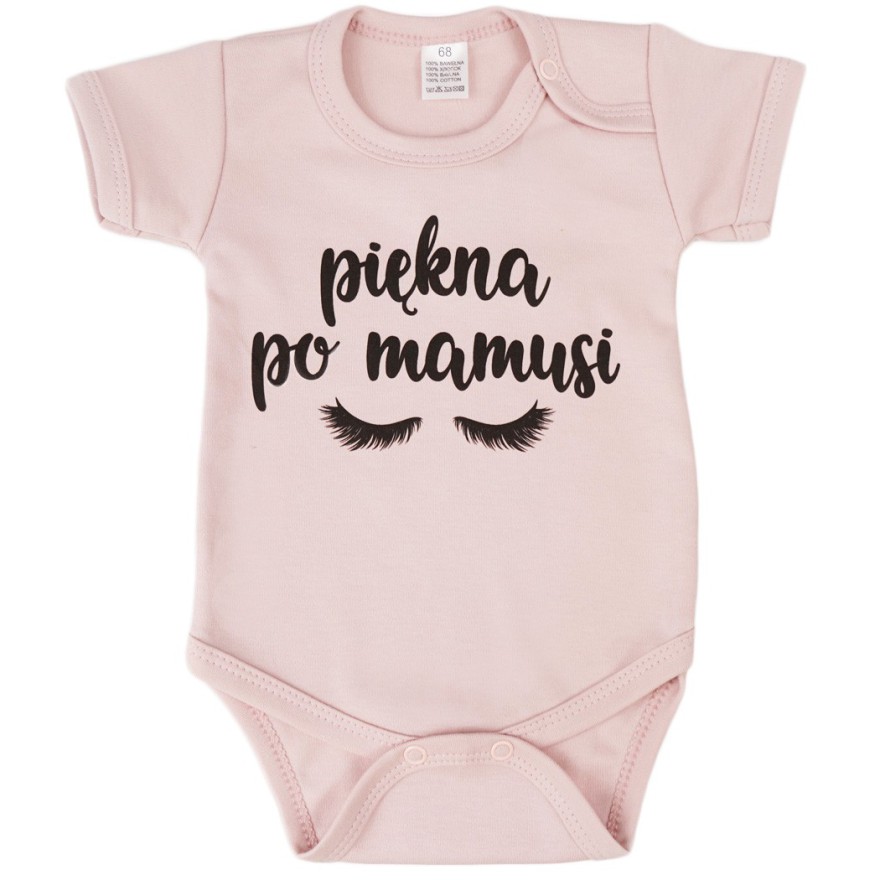 BODY Piękna Po Mamusi pudrowy róż wzór 394 krótki rękaw