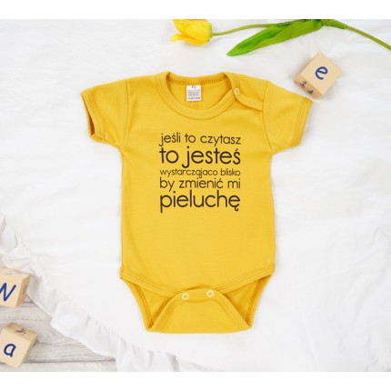 BODY Jeśli To Czytasz musztardowe wzór 395 krótki rękaw