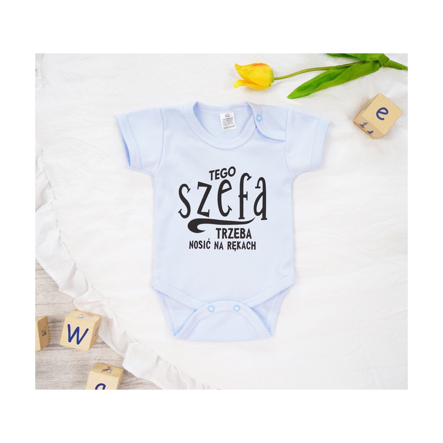 BODY Tego Szefa Trzeba Nosić błękitny wzór 396 krótki rękaw