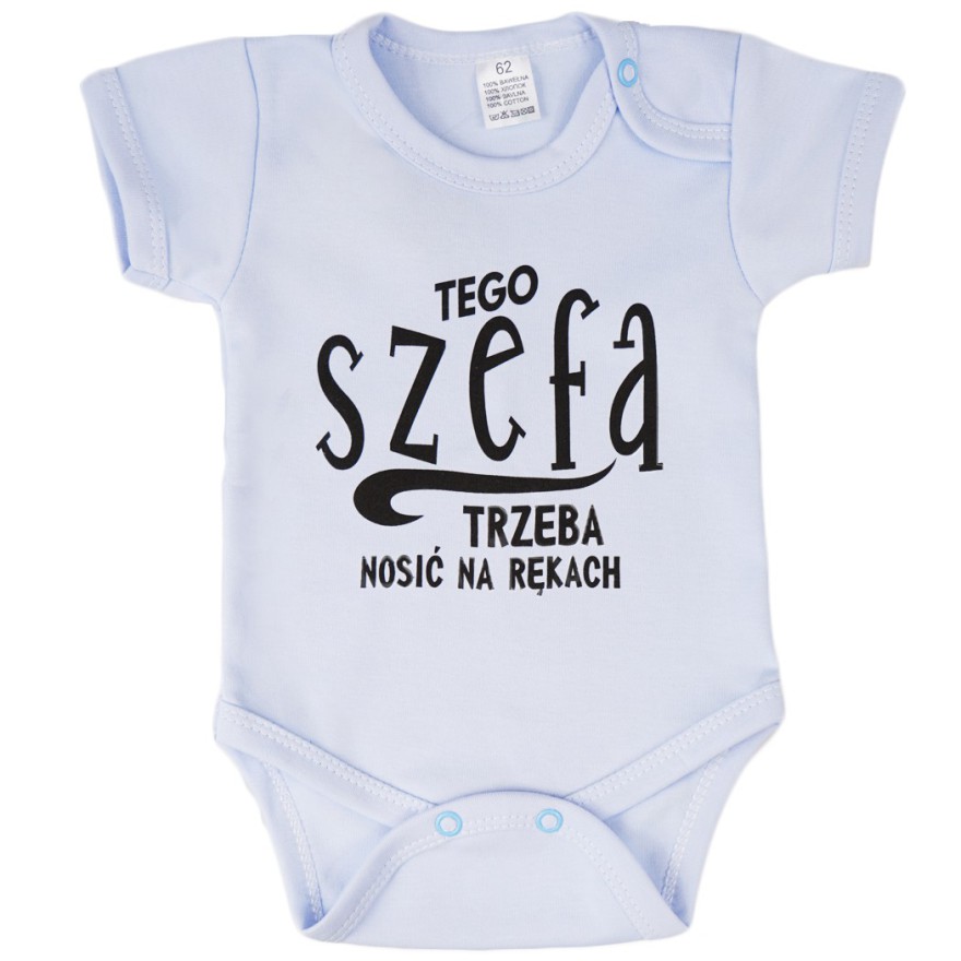 BODY Tego Szefa Trzeba Nosić błękitny wzór 396 krótki rękaw