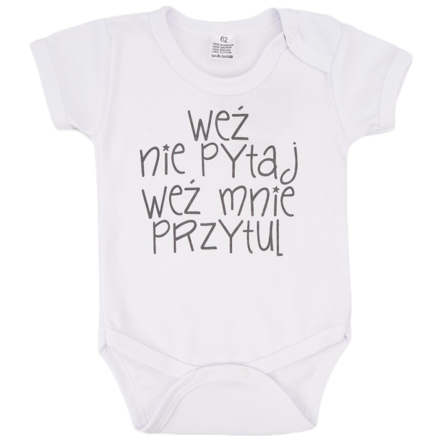 BODY Weź Nie Pytaj Weź Mnie Przytul biały wzór 398 krótki rękaw