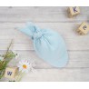 Czapka CHUSTA muślinowa błękitna z daszkiem wiązana LATO