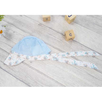 CZAPKA wiązana LEWKI z daszkiem na kark przeciw poceniu głowy