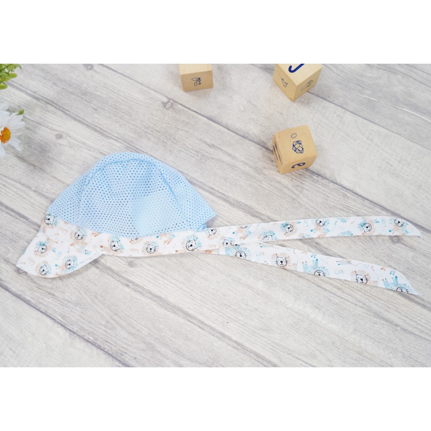 CZAPKA wiązana LEWKI z daszkiem na kark przeciw poceniu głowy