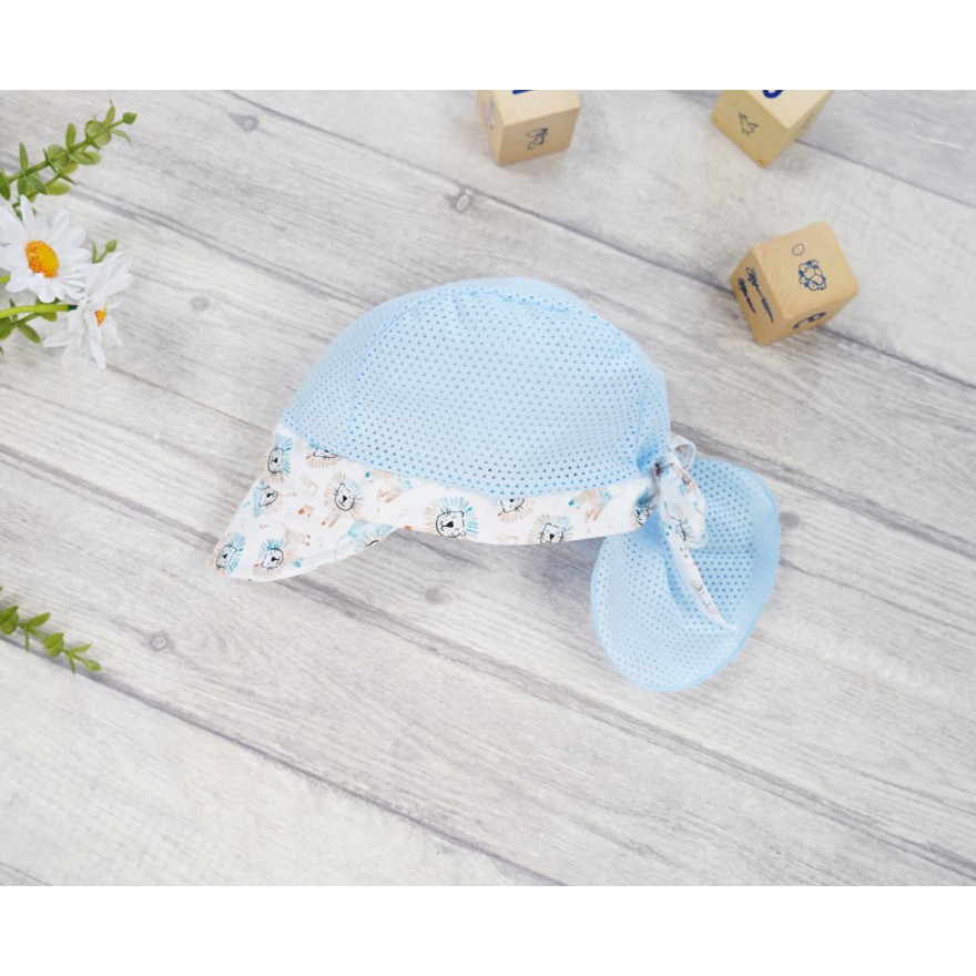 CZAPKA wiązana LEWKI z daszkiem na kark przeciw poceniu głowy