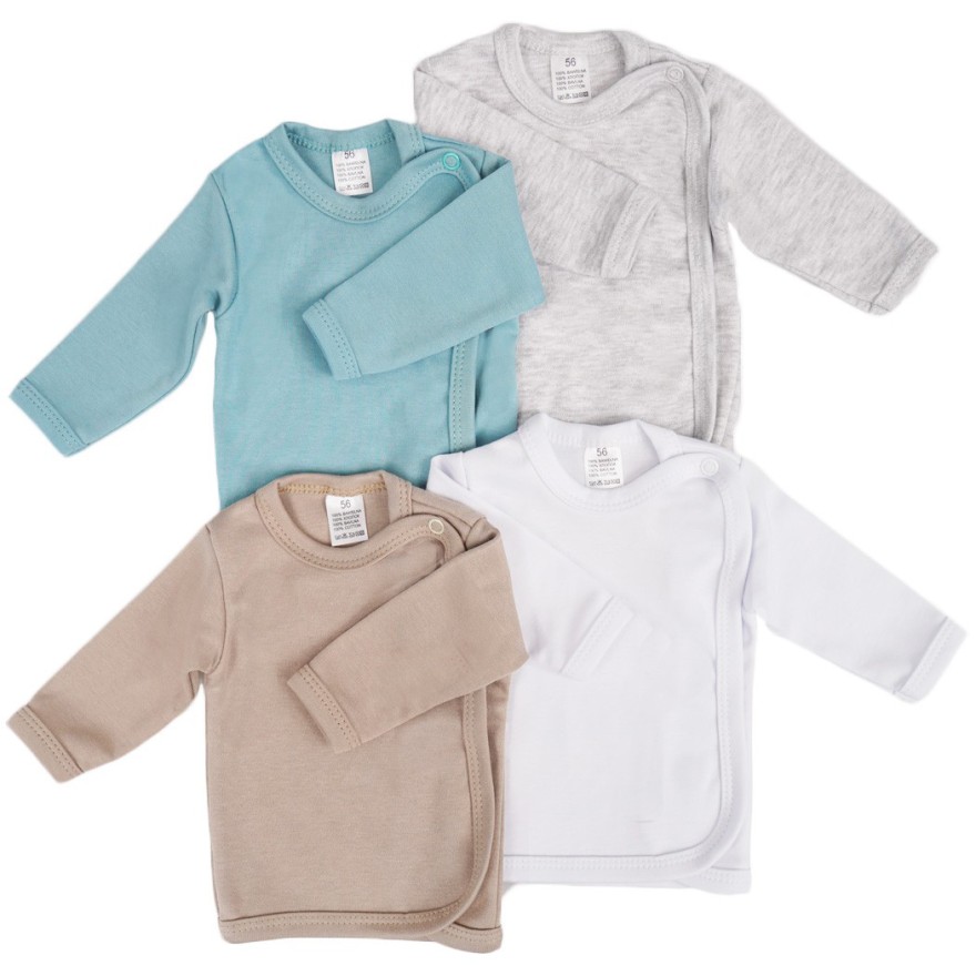 4pak KOSZULKA kopertowa kaftanik niemowlęcy basic chłopiec