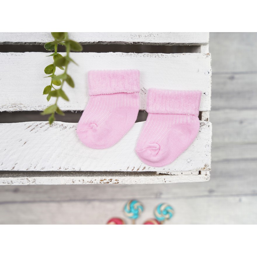 Różowe BAWEŁNIANE SKARPETKI bezuciskowe niemowlęce