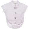 Białe BODY KOSZULA z kołnierzykiem we wzorki krótki rękaw