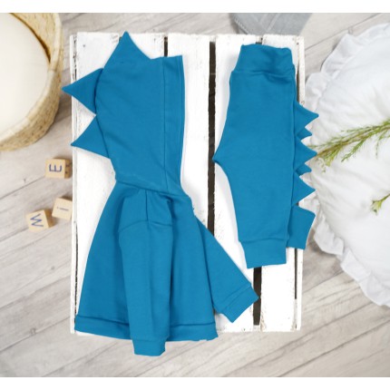 Turkusowy komplet DRES dino bluza i spodnie