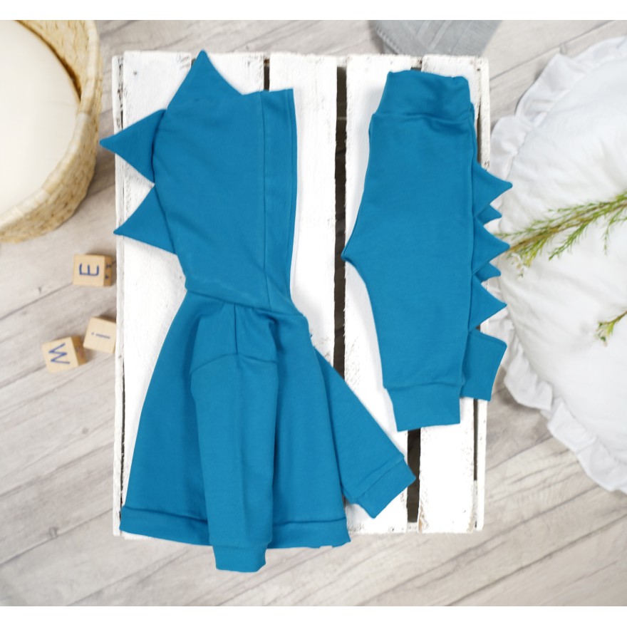 Turkusowy komplet DRES dino bluza i spodnie