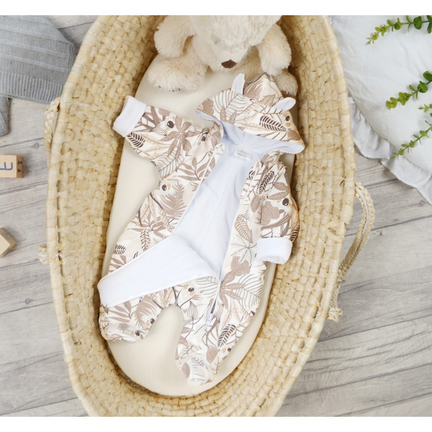 Kombinezon ecru w misie koala ocieplany z dresówki