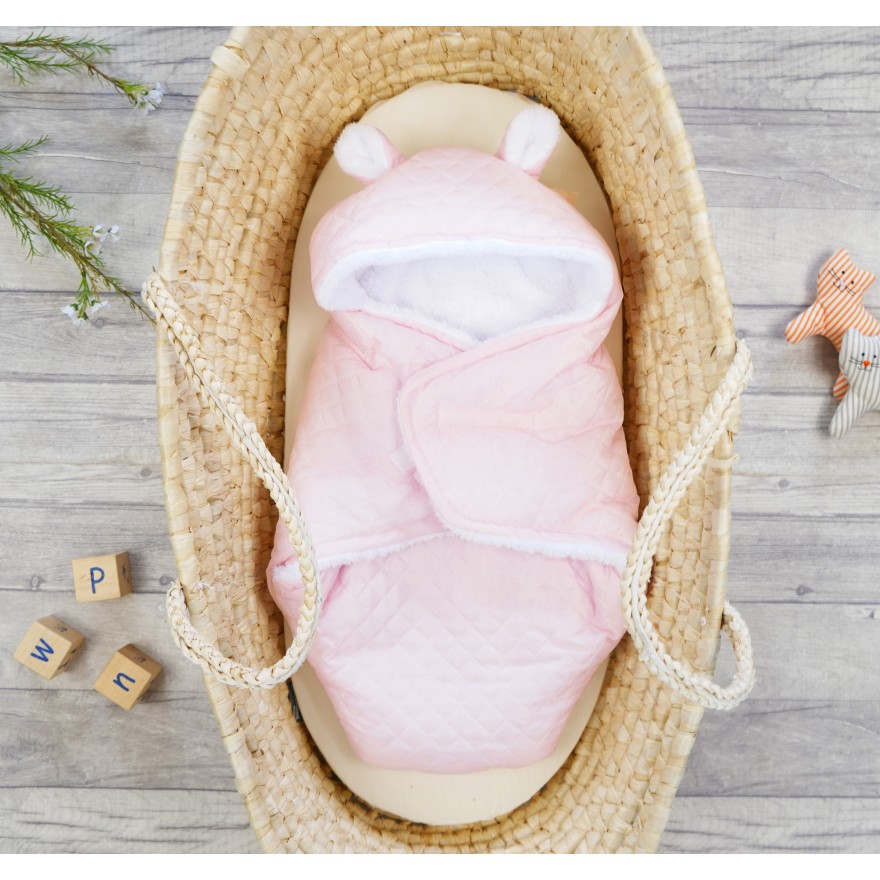 Różowy otulacz śpiworek ocieplany do wózka fotelika nosidełka