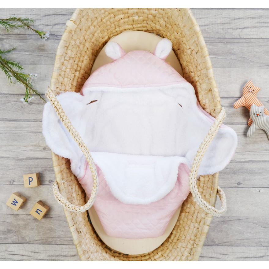 Różowy otulacz śpiworek ocieplany do wózka fotelika nosidełka