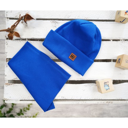 Chabrowy komplet HI! czapka + komin wiosna/jesień