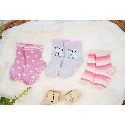 3 PAK SKARPETKI z ABS GROCHY skarpety dziewczęce D-50