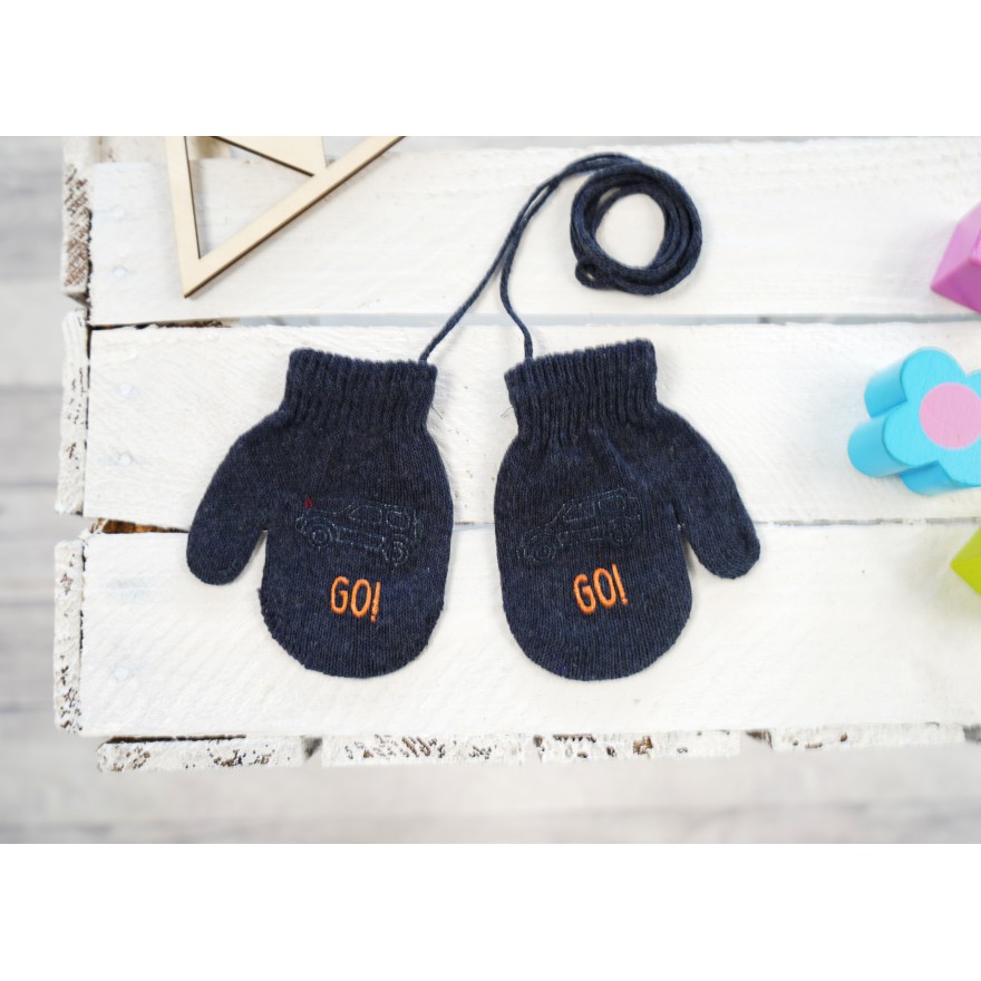 Grafitowe RĘKAWICZKI 1P na sznurku AUTO GO! r. 56-86