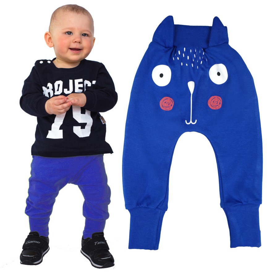 Chabrowe SPODNIE bawełniane KOT półśpiochy wiosna jesień