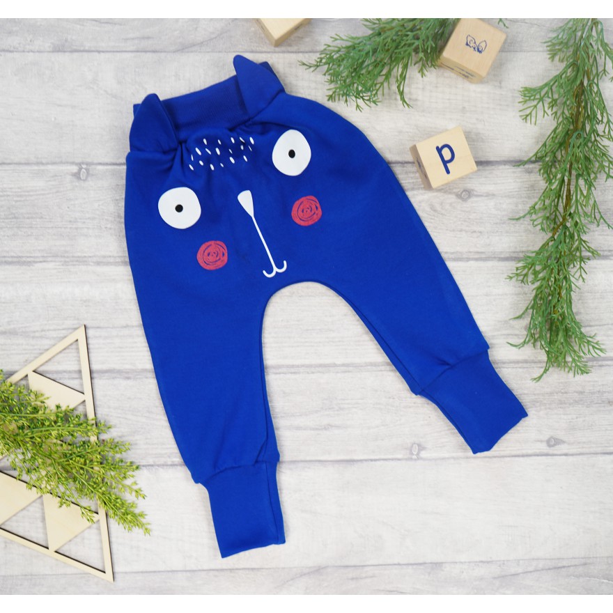 Chabrowe SPODNIE bawełniane KOT półśpiochy wiosna jesień