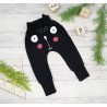 Czarne SPODNIE bawełniane KOT półśpiochy wiosna jesień