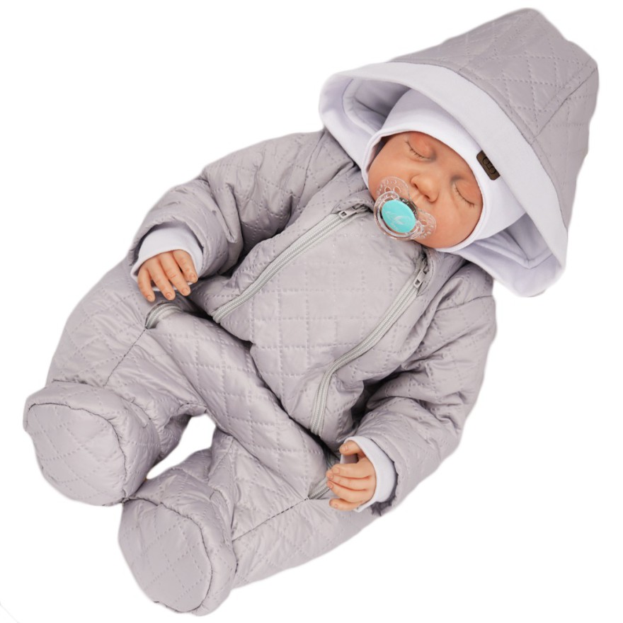 KOMBINEZON NIEPRZEMAKALNY OCIEPLANY zimowy SZARY