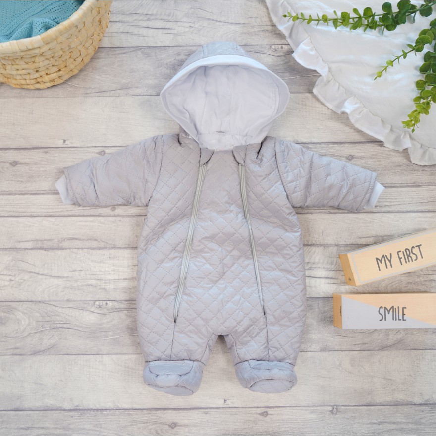 KOMBINEZON NIEPRZEMAKALNY OCIEPLANY zimowy SZARY