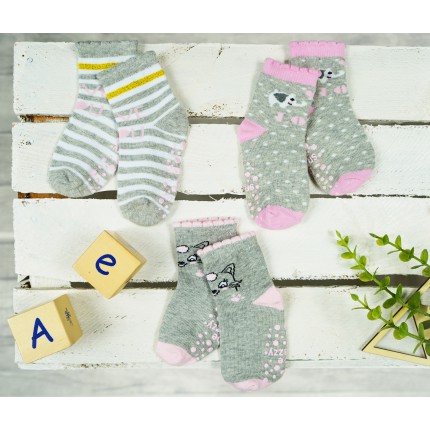 3 PAK SKARPETKI z ABS SŁOŃ LOVE skarpety dziewczęce D-51