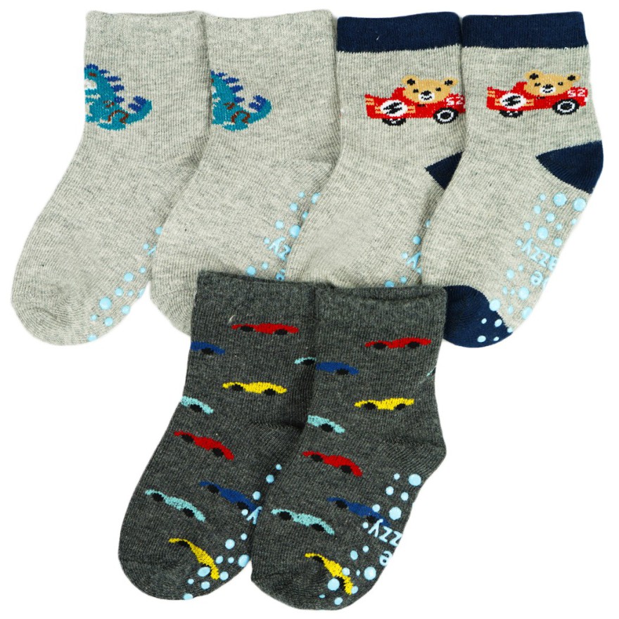 3 PAK SKARPETKI z ABS MIŚ W AUCIE skarpety chłopięce C-45