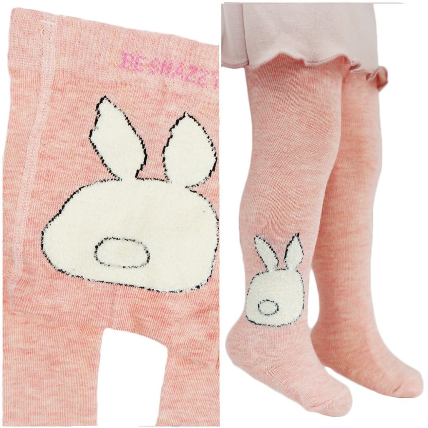 RAJSTOPY niemowlęce róż z królikiem wzór 599