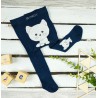 RAJSTOPY niemowlęce granatowe z kotkiem wzór 600