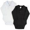 2PAK białe i czarne BODY POLO z kołnierzykiem body koszula
