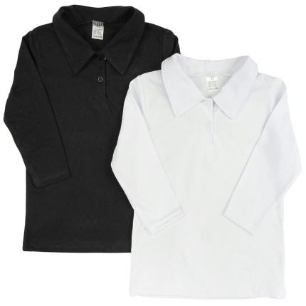 2PAK biała i czarna KOSZULKA POLO z kołnierzykiem koszula
