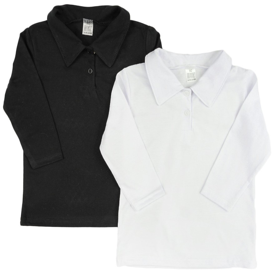 2PAK biała i czarna KOSZULKA POLO z kołnierzykiem koszula