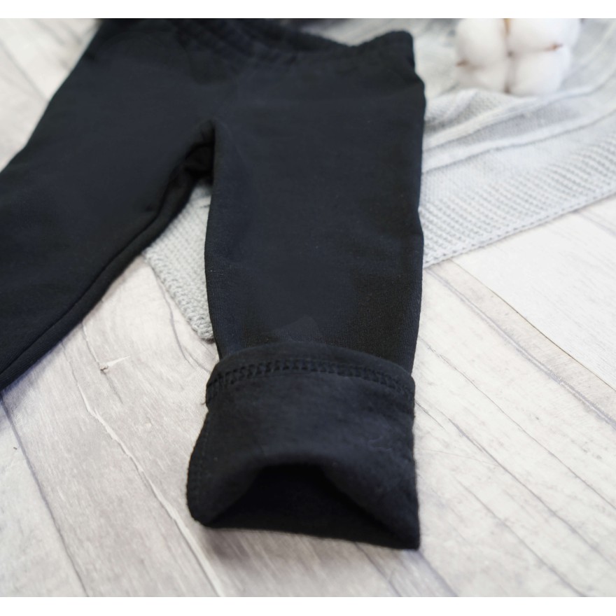 Czarne LEGGINSY GETRY ocieplane na meszku